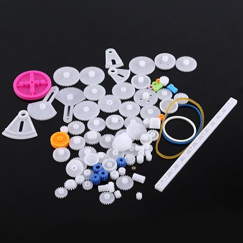 Miniatura 2 de Hilitand Juego de engranajes de plástico, polea, correa, kit de gusano, conjunto de engranajes, robot de automóvil, juguete para piezas de bricolaje