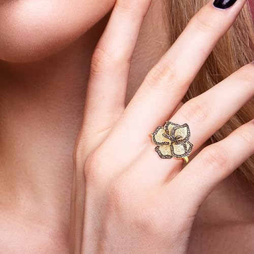 Miniatura 4 de Santuzza Anillo de plata de ley con piedras preciosas para mujer