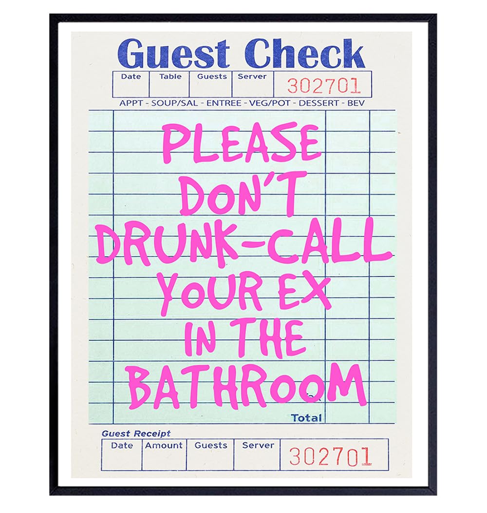 Amazon.com: Preppy Bathroom Wall Art for Women - funny Trendy Guest ...