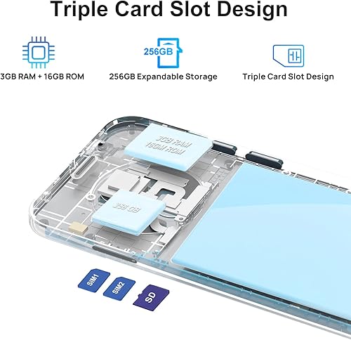 Miniatura 5 de DOOGEE X97 Unlocked Cell Phone,4G Dual SIM Unlocked Smartphones Android 12 Unlocked Phones,6.0" HD Screen,AI Double Camera,Triple Card Slots,4200mAh