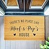 Customizable Theres No Place Like Grandma and Grandpas House Doormat Premium Quality Thick 100 Coconut Coir Durable Front Door Mat 1449