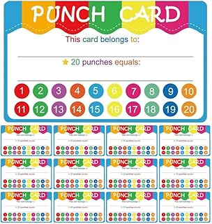 STOBOK 50 Pcs Punch Cards Kids Behavior Reward Incentive Pun