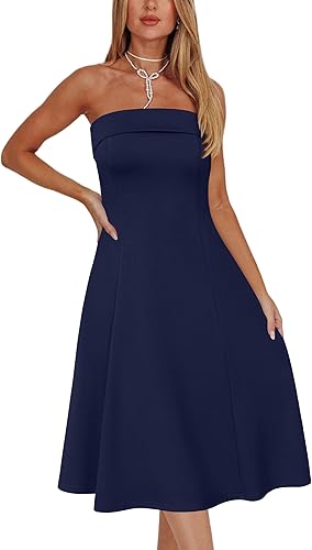 Newshows Women's Cocktail Dress 2025 (Navy,L)