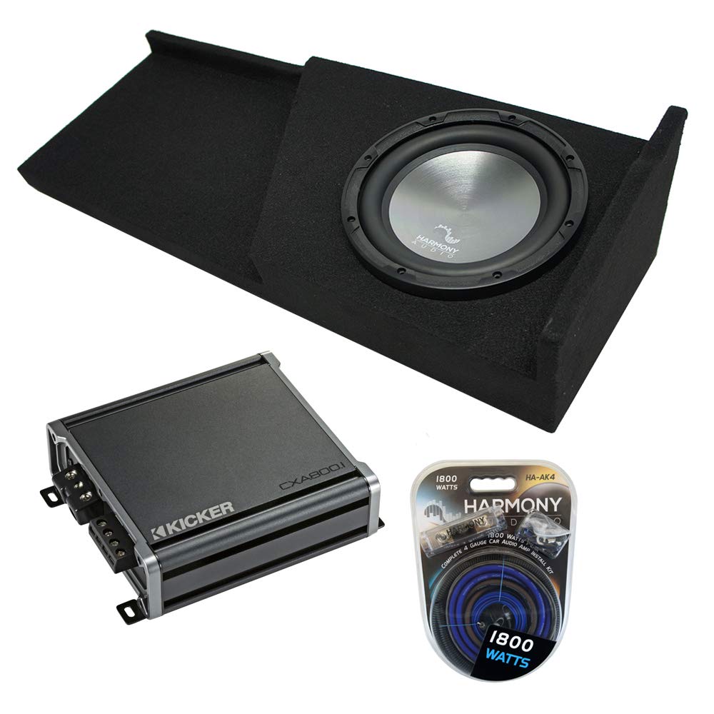 Harmony Audio Compatible with 2007-2013 GMC Sierra Extended Cab Truck Bundle A122 Single 12 Sub Box & CXA800.1