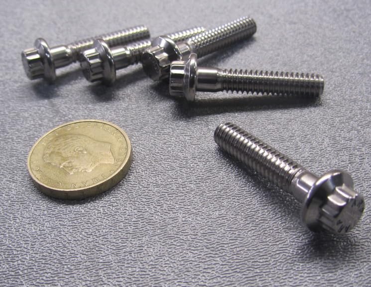 450 Stainless Steel 12 Point PT Bolts 1/4"-20 x 1.25 Length 5 pcs