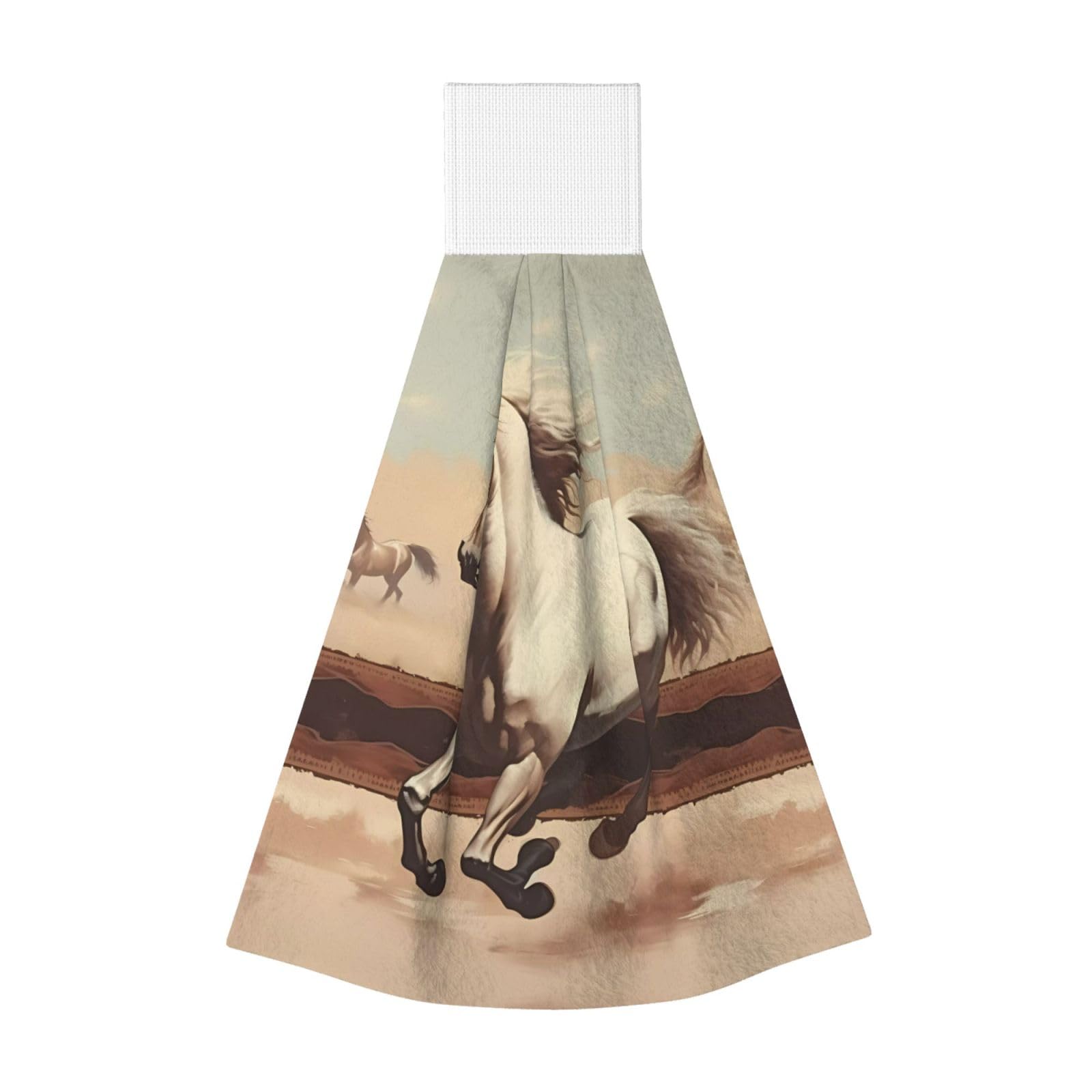 Prancing White Horse Highly Absorbent Dish Towels Soft Coral Fleece Wipe