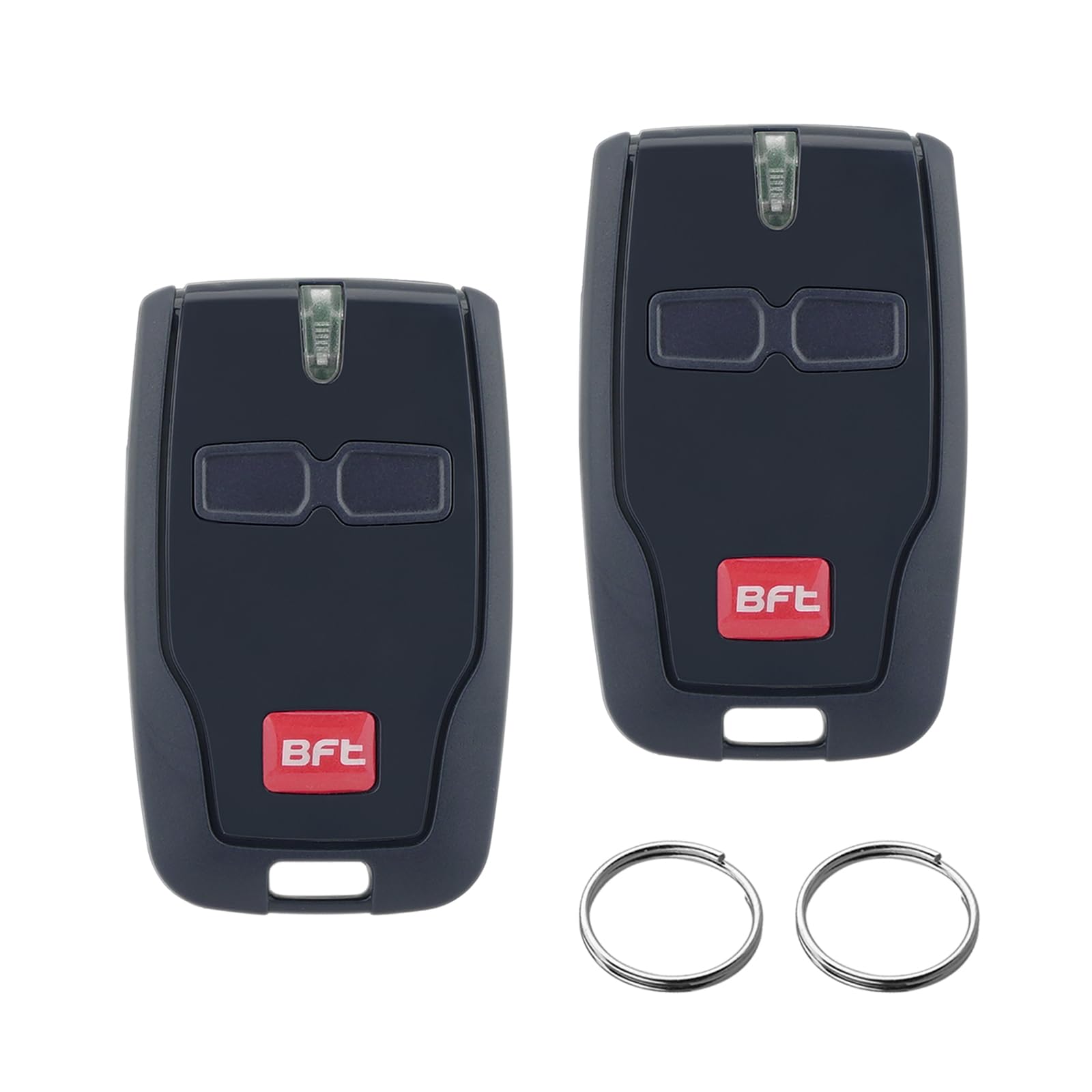 GZXNKEY (2PCS) 433.92MHZ For BFT Garage Remote Control Key for BFT Mitto 2 For BFT MITTO B RCB02 Remote Control 2 Buttons BFT Remote With Key Ring