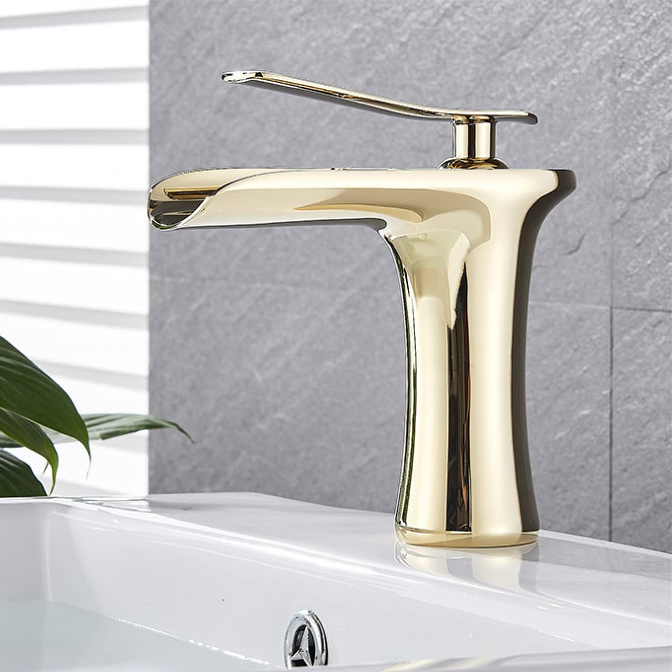 Robinet de bassin waterfall mitigeur monotrou contre les éclaboussures LWX