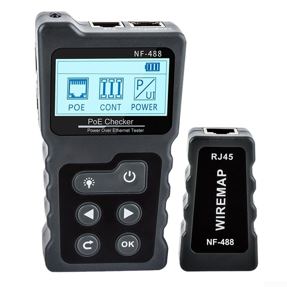 Tester per cavi di rete per Rj45 Cat5e Af/at polarità di tensione con display LCD Filo Ethernet per cavi Cat6 Cat6a Manovrabile Lan Dispositivo di Riparazione Avere