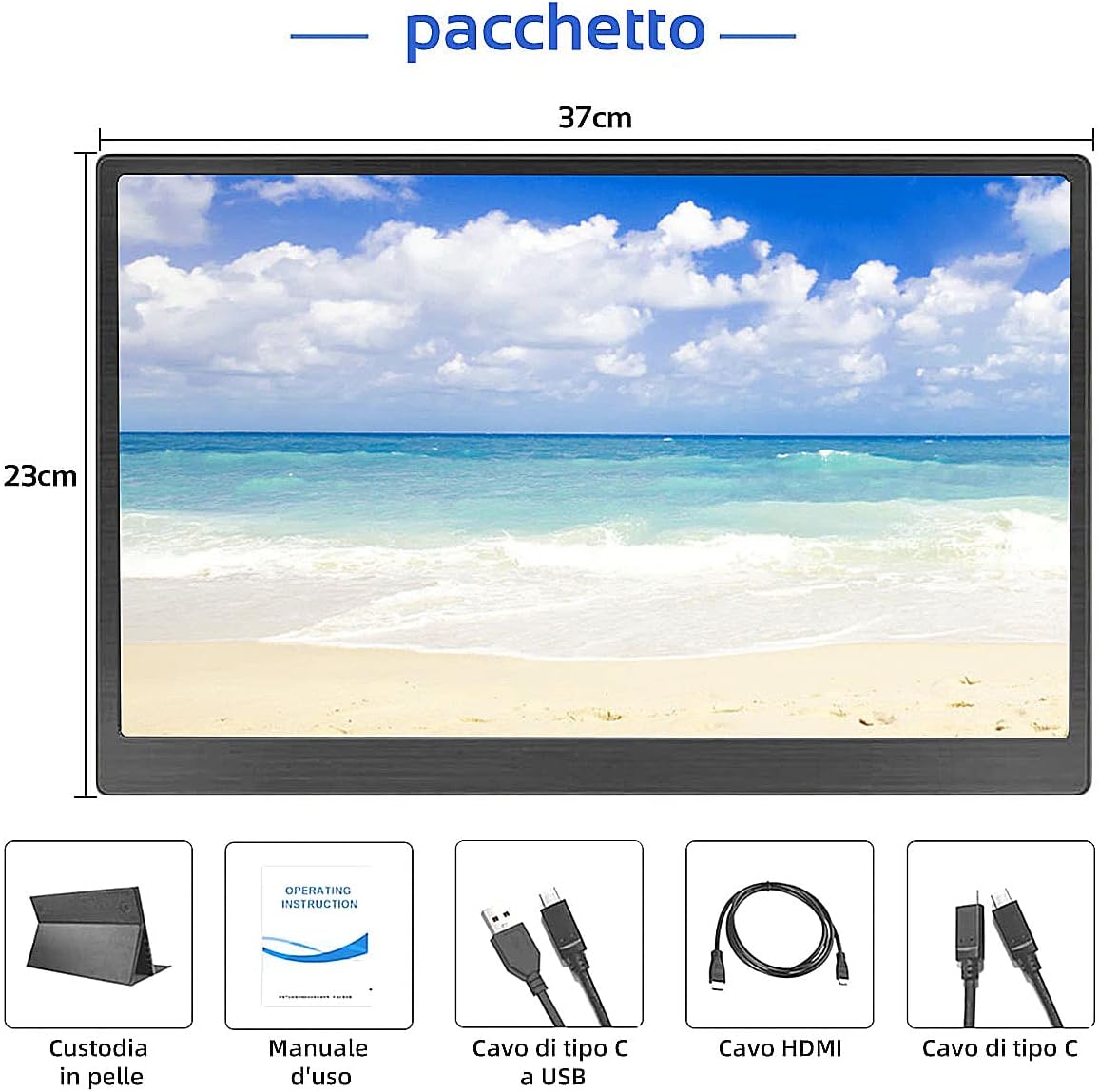 Kenowa Monitor Portatile 15.6 Pollici, Ultra HD 1080 IPS LED Schermo Type-C (USB-C) HDMI Display per PC Laptop Computer PS3 PS4 MacBook Xbox360 Raspberry Pi Windows XP /7/8/10/11 (VESA 75mm hole) Kenowa Monitor Portatile 15.6 Pollici, Ultra HD 1080 IPS LED Schermo Type-C (USB-C) HDMI Display per PC Laptop Computer PS3 PS4 MacBook Xbox360 Raspberry Pi Windows XP /7/8/10/11 (VESA 75mm hole)