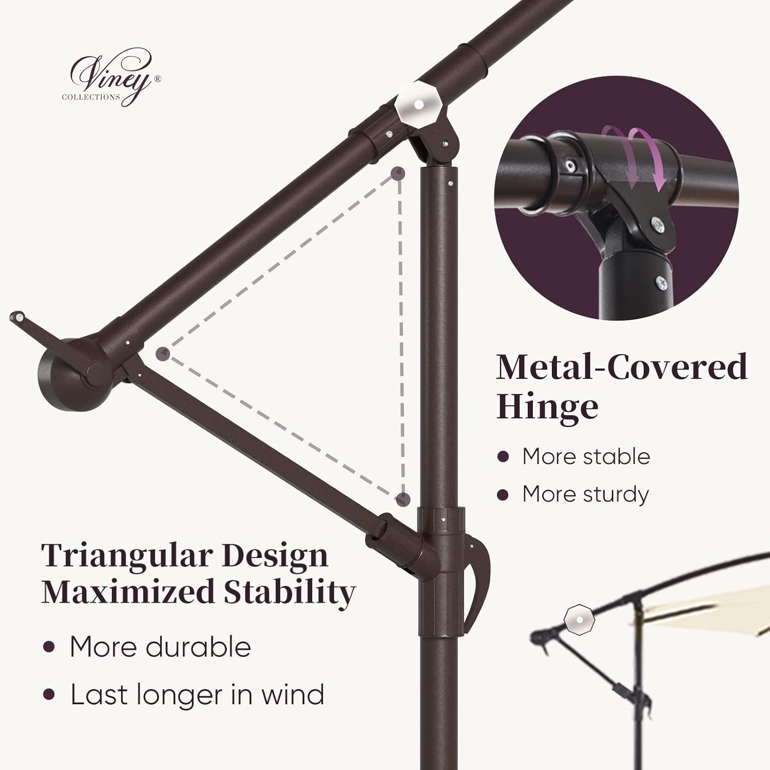 VINEY Patio umbrellas Outdoor umbrella Offset Cantilever Umbrella 10 ft.Hanging Umbrella|High color fastness Solution-Dyed Canopy|Garden decor| Infinite Tilt & Cross Base for Yard, Garden, Deck & Lawn (Beige) : Patio, Lawn & Garden