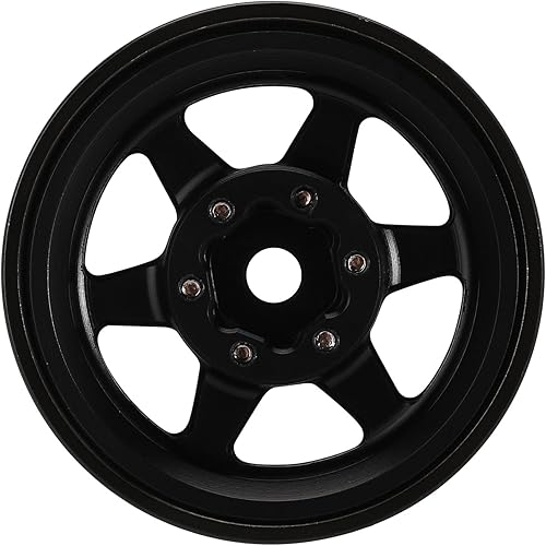 Miniatura 5 de INJORA 1.0 Plus - Llantas de latón Beadlock de 6 radios para TRX4M SCX24 FCX24 124 118 RC Crawler, 1.48 ozpiezas (negro y dorado)