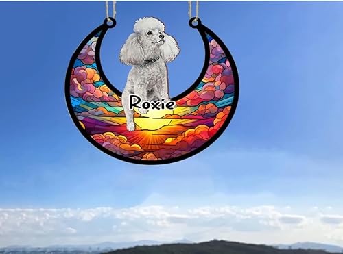 Vista 170 de LOVELYPOD Adorno de Navidad personalizado de perro pastor alemán, atrapasoles conmemorativo, adorno de Navidad de pastor alemán con nombre, pérdida