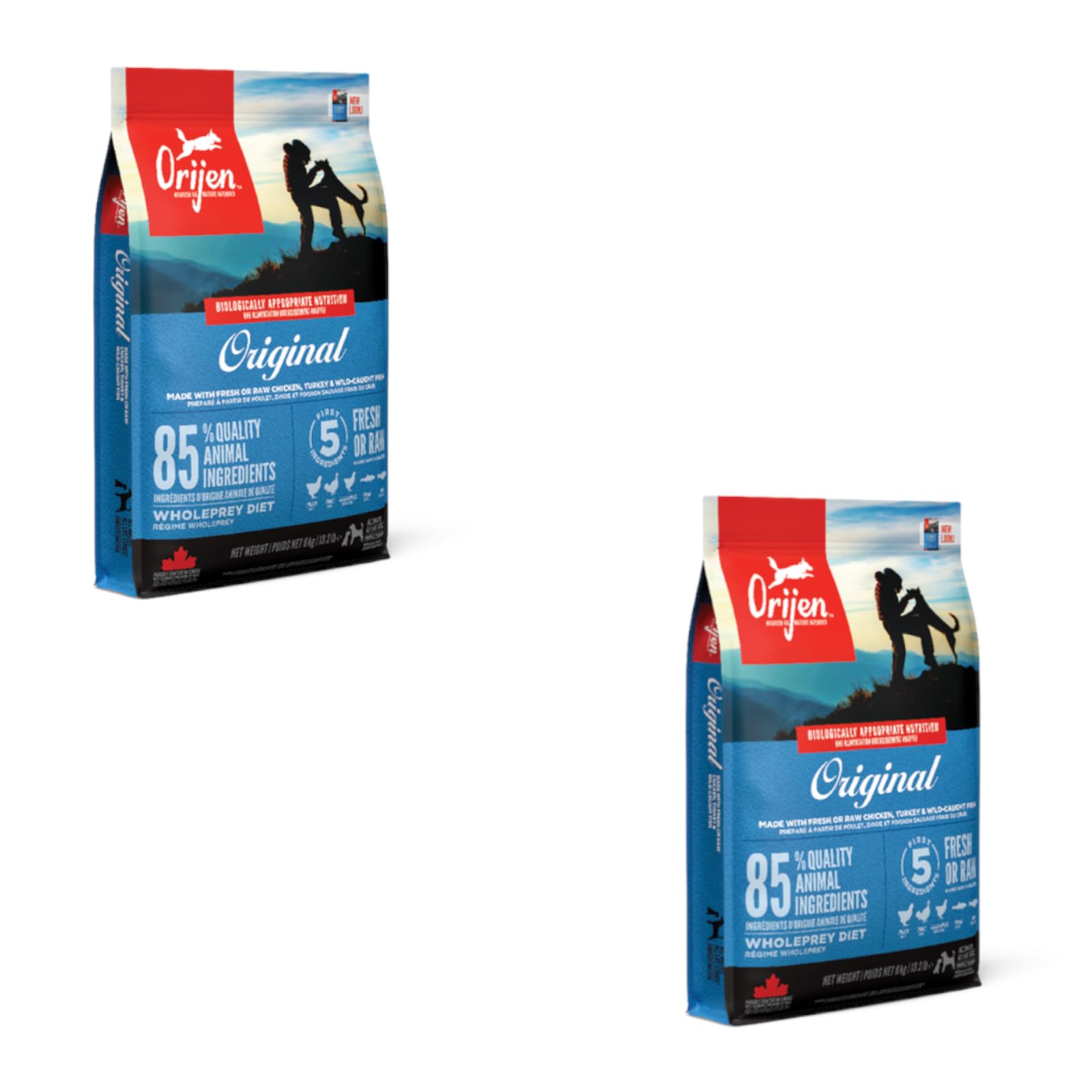 Orijen Dog Original | Paquete doble | 2 x 340 g | Pienso completo...