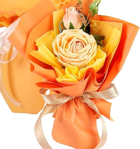 Miniatura 3 de 20 piezas de papel de regalo de flores de doble cara, papel de regalo impermeable para ramo de San Valentín, 23 x 23 pulgadas, utilizado para