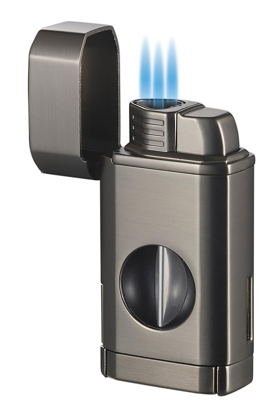Visol Diablo Butane Torch Triple Flame Refillable Gas Lighter Built in Cutter Built in Holder Windproof Adjustable Flame