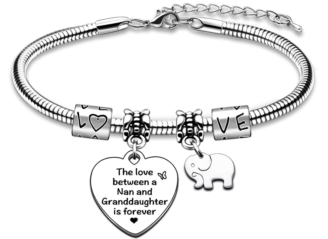 AMZQNan Gifts Nan Bracelet Great Nan Gifts from Granddaughter Nan Birthday Gifts Bracelet Christmas Present for nan nanny nana