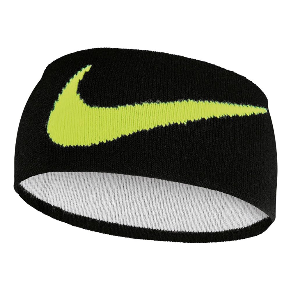Nike M N.100.2605.073.OS Seamless Knit Headband Reversible in Black/Light Bone/Volt, Size: One Size