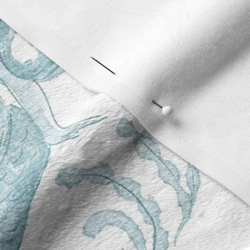 Spoonflower Fabric - Underwater Ocean Nautical Summer Sea Turtles Mermaids Seafoam Coastal Printed on Minky Fabric by The Yard - Sewing Baby Blankets Quilt Backing Plush