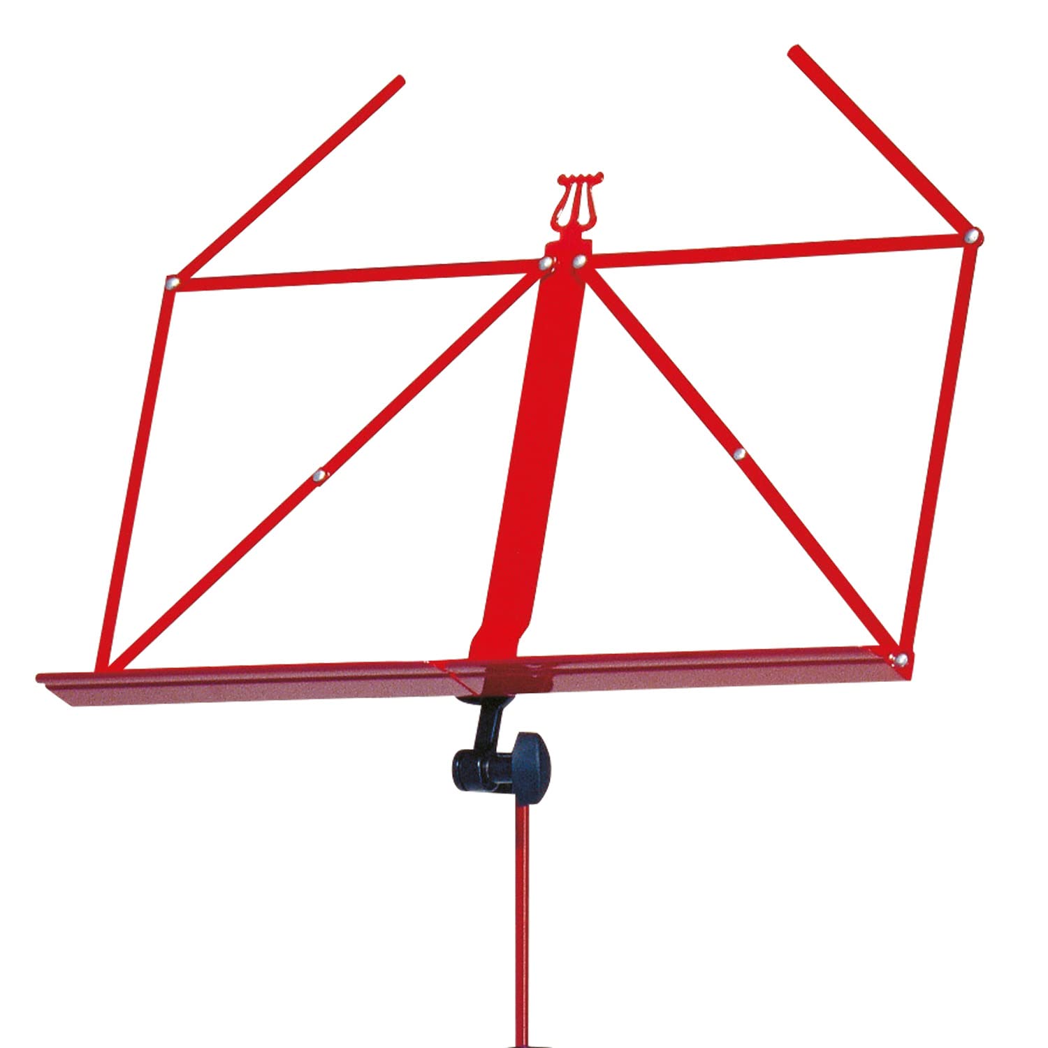 K&M 100/5 Leggio rosso - Leggio per spartiti estensibile 50 - 130 cm - base e appoggio metallico pieghevole