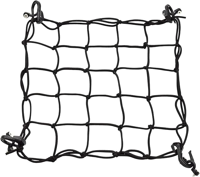 Rete da Carico per Ponte da Kayak con 4 Occhielli, 4 Ganci, 8 Viti, Rete Elastica per Accessori per Barche Marine in Canoa