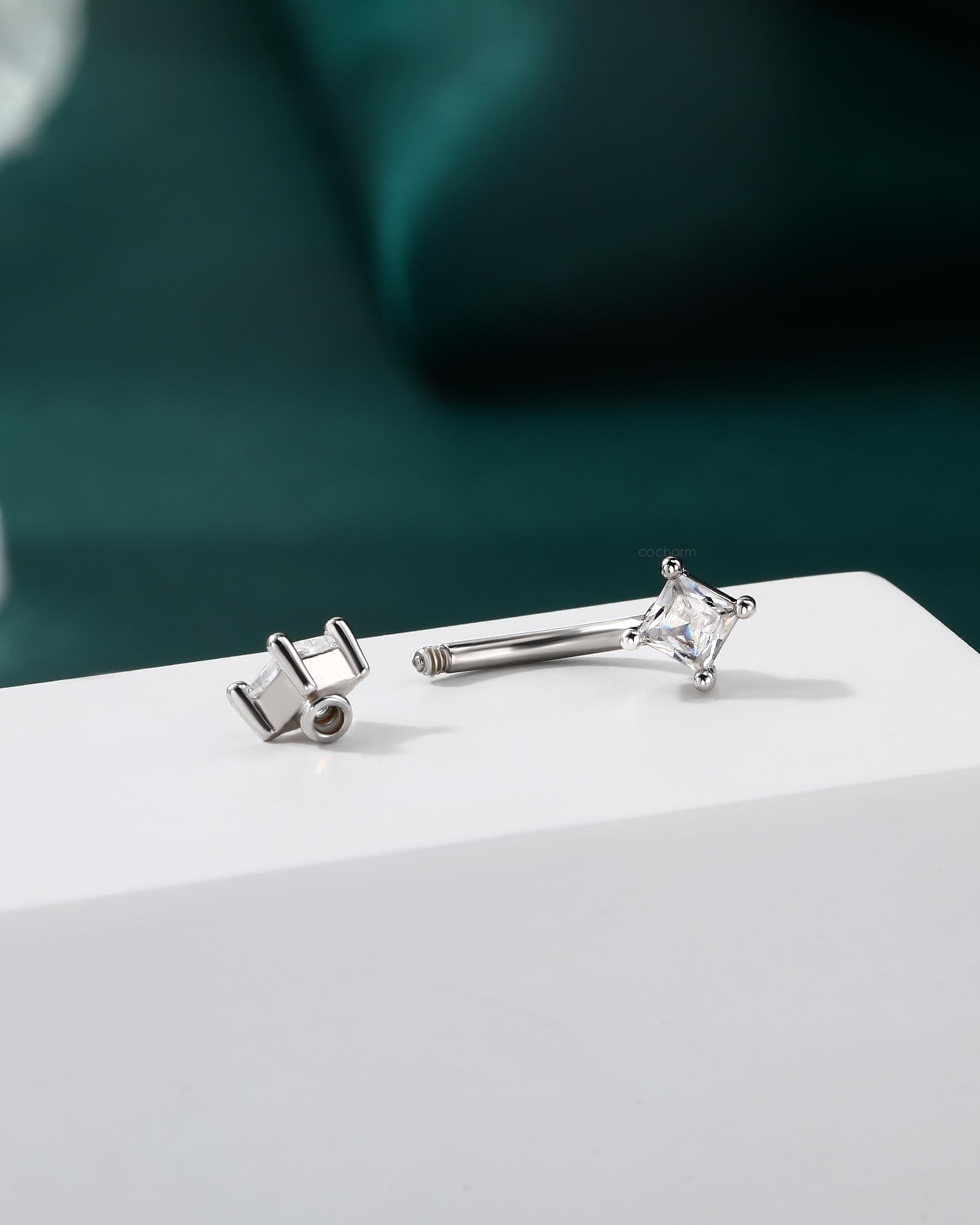 COCHARM Minimalist Rook Earrings 16G Rook Piercing Jewelry Stainless Steel Eyebrow Rings for Women Men Dainty Lobe Earrings 6/8MM: YG-6MM