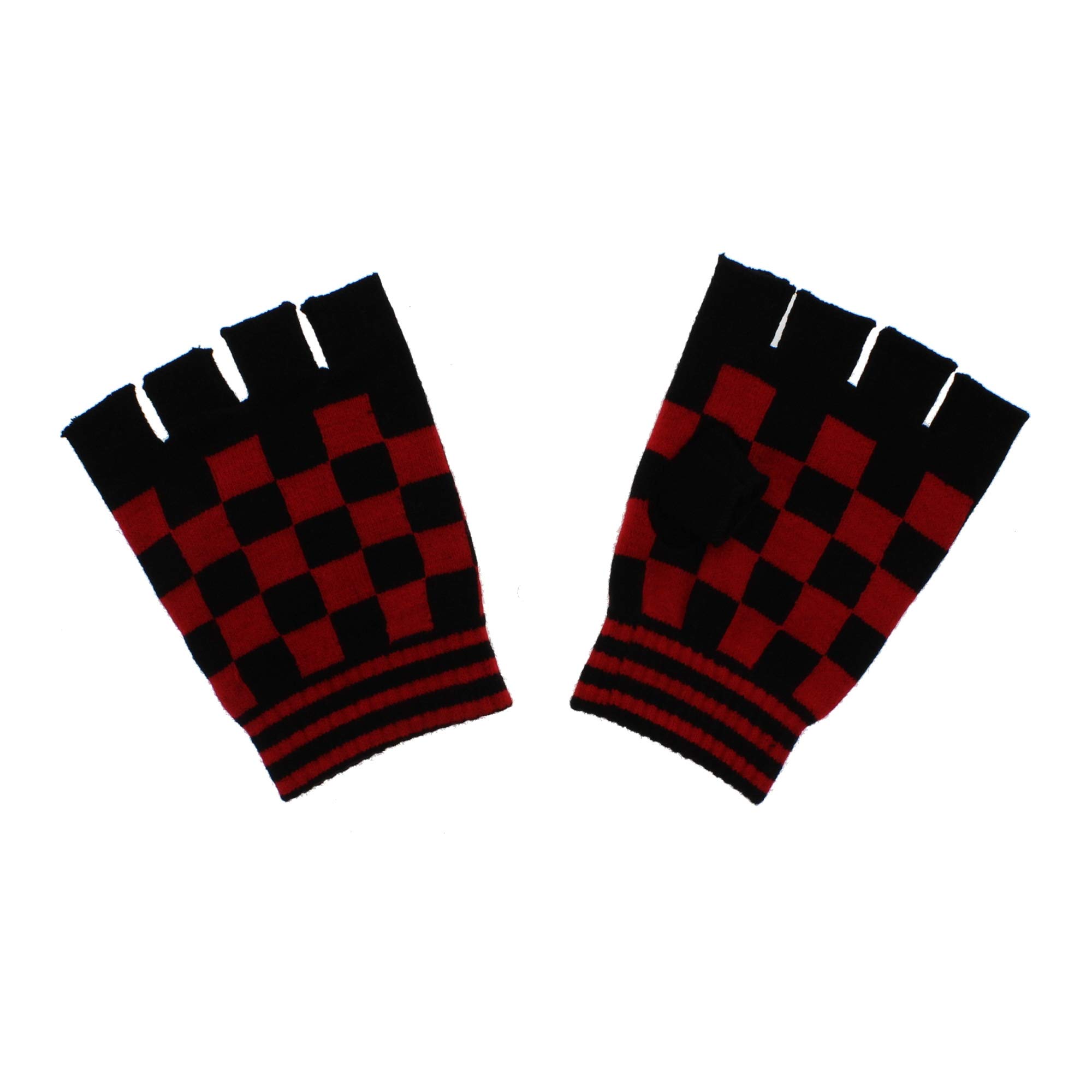 Zac's Alter Ego Checkered Short Fingerless Gloves