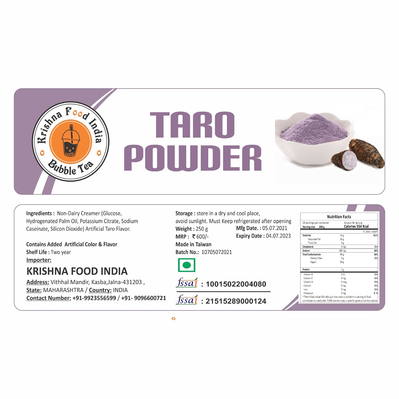 POPPING BOBA Taro Bubble Tea Powder