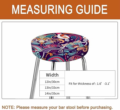 Miniatura 3 de Swono Funda de cojín redonda para silla de bar, 1 paquete de fundas elásticas para taburetes de barra redondas, fundas elásticas para asiento de