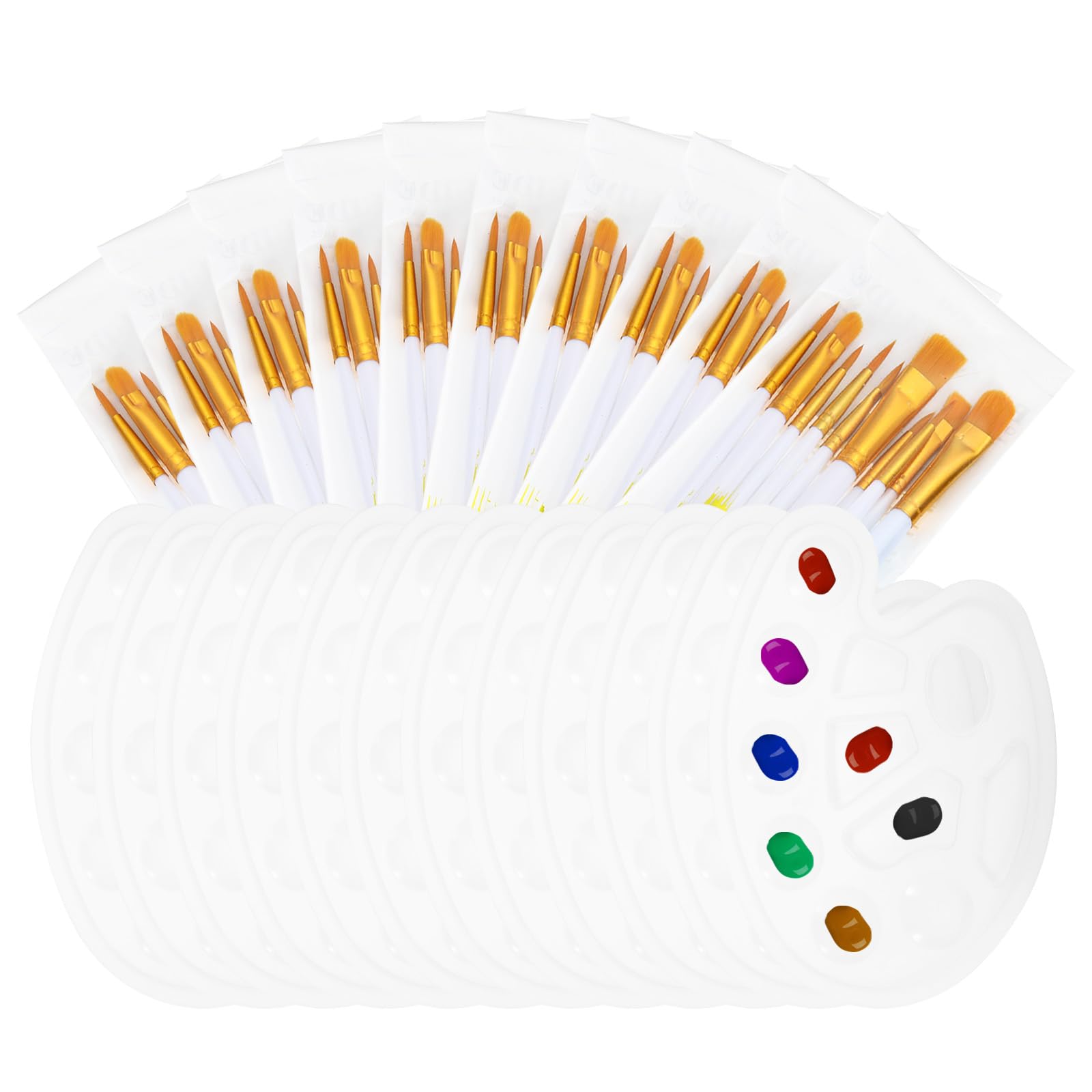 Pinceaux et palettes ronds PATIKIL pour vos ateliers de peinture sur toile en famille