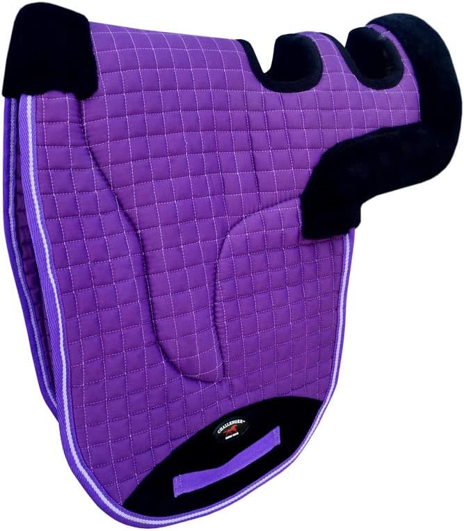 CHALLENGER Horse Contoured Fleece Lined Quilted English Saddle Pad Purple 72153PR