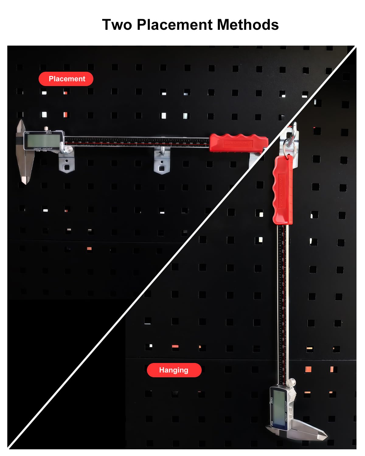 GODESON Micromètre de rotor de frein à disque, outil de mesure numérique pour frein à disque 300 mm, outil de mesure de frein avec étrier, conversion pouces/métrique, acier inoxydable, grand écran LCD