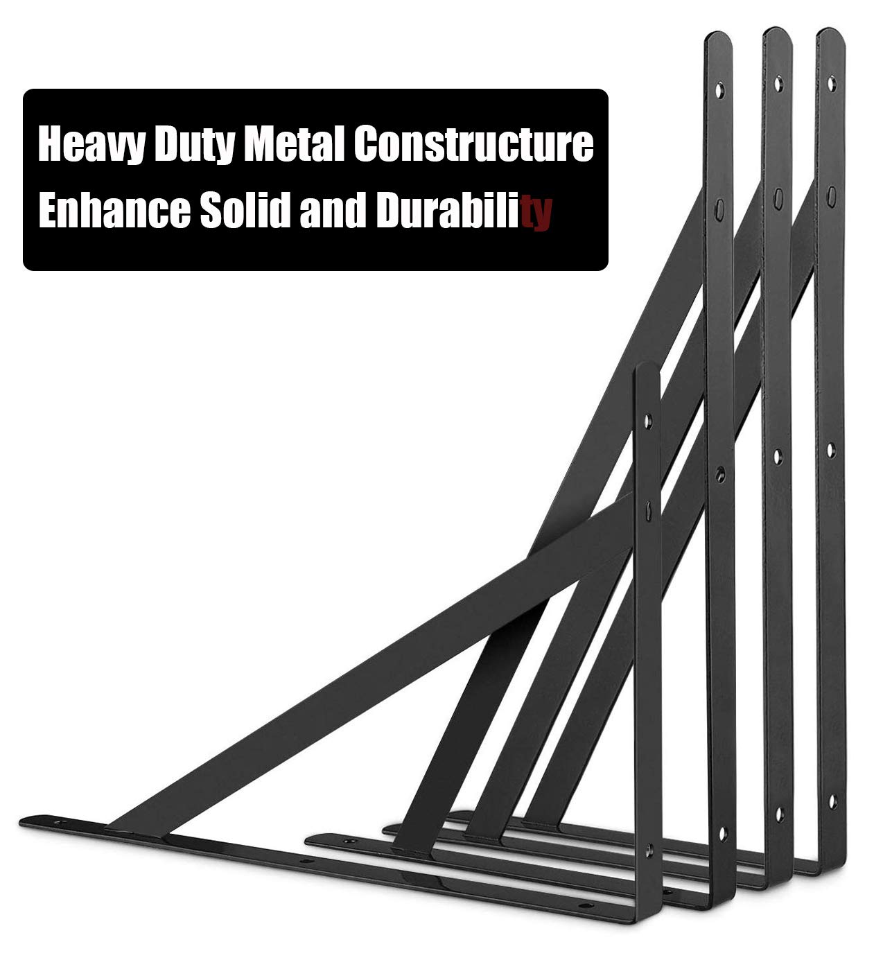 STARVAST 12 Pcs Heavy Duty Shelf Brackets, 250 x 160mm Floating Shelves