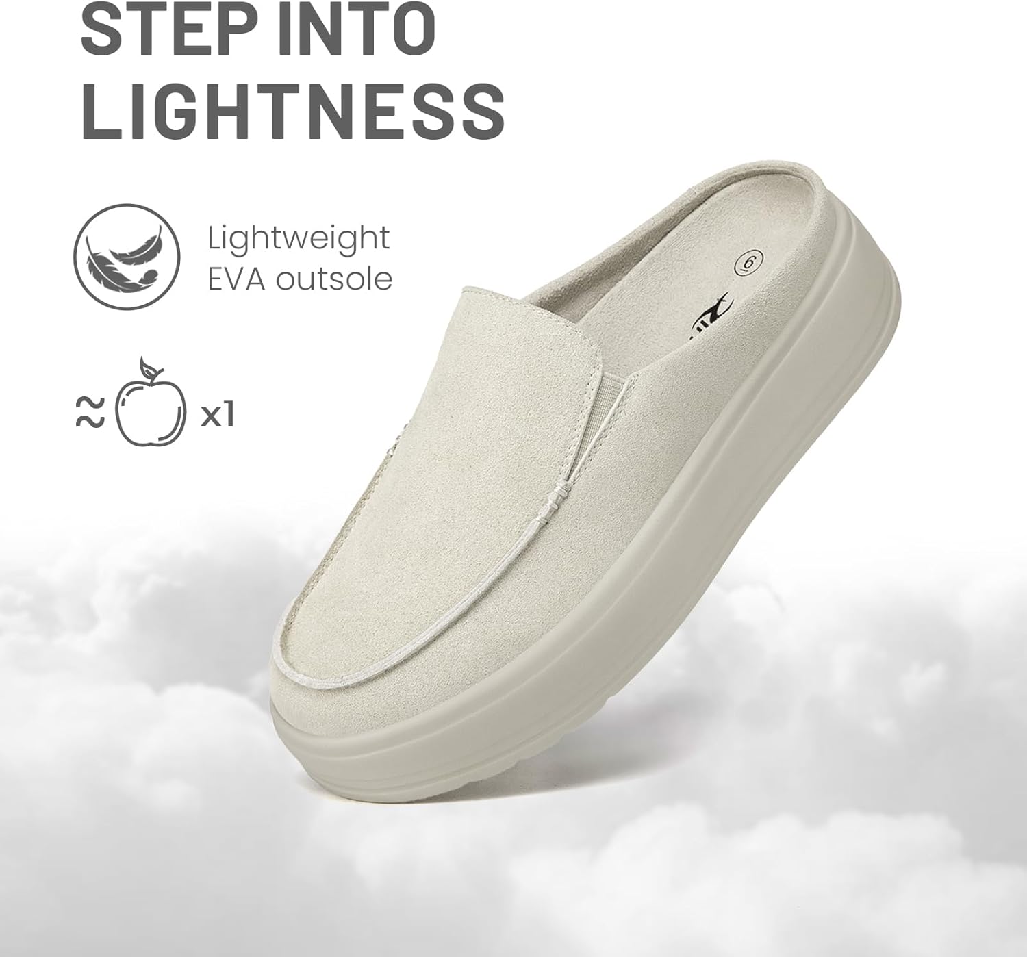 Rihero Women's Slip On Platform Mule Shoes Comfortable Memory Foam Lightweight Round Toe Clogs for Work Walking - Image 5