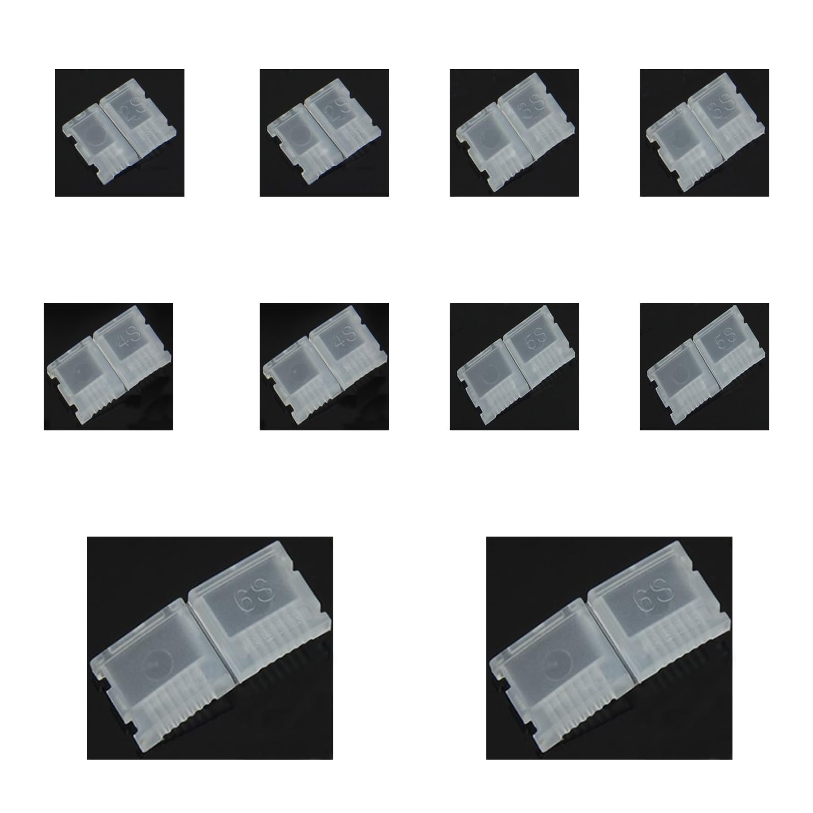 Lipo Battery Balance Lead Protectors - AB Clip Plugs For 3S (11.1V) Connectors, 6 Pack - View #2