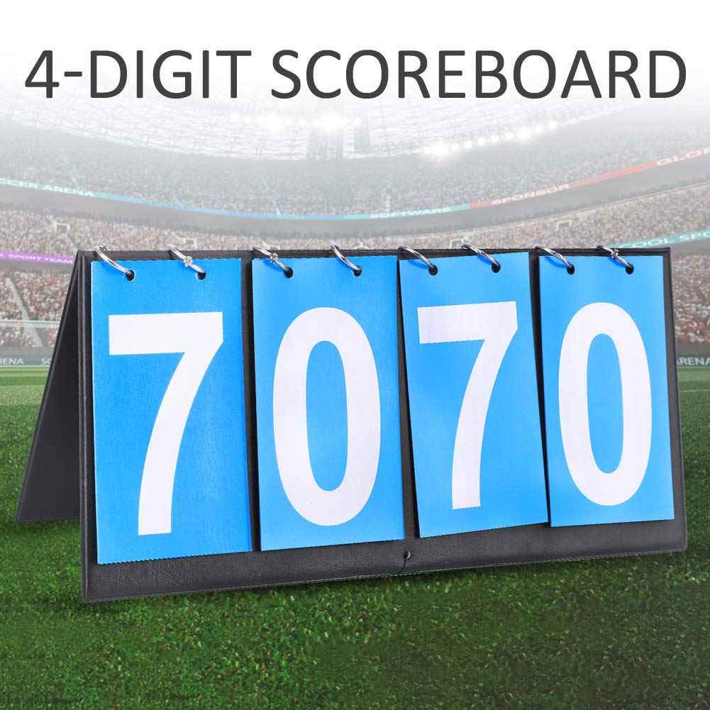 Jwthee Scoreboard Score Keeper, Scoreboard Flipper on Stand Table Top Scoreboard Flipper Portable Scoreboard Flipper 4 Player Digital Scoreboard