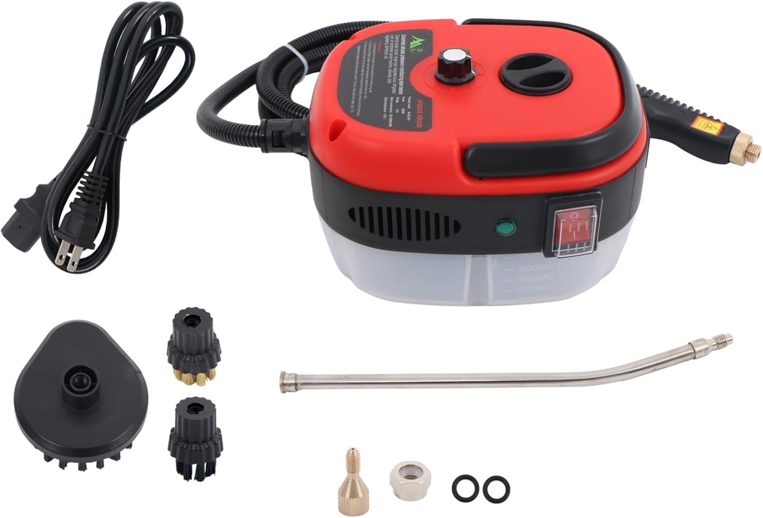 High Pressure Handheld Steam Cleaner 2500W High Temp Steam Cleaning Machine Portable with Brush Heads for Home Car, Kitchen, Home Use