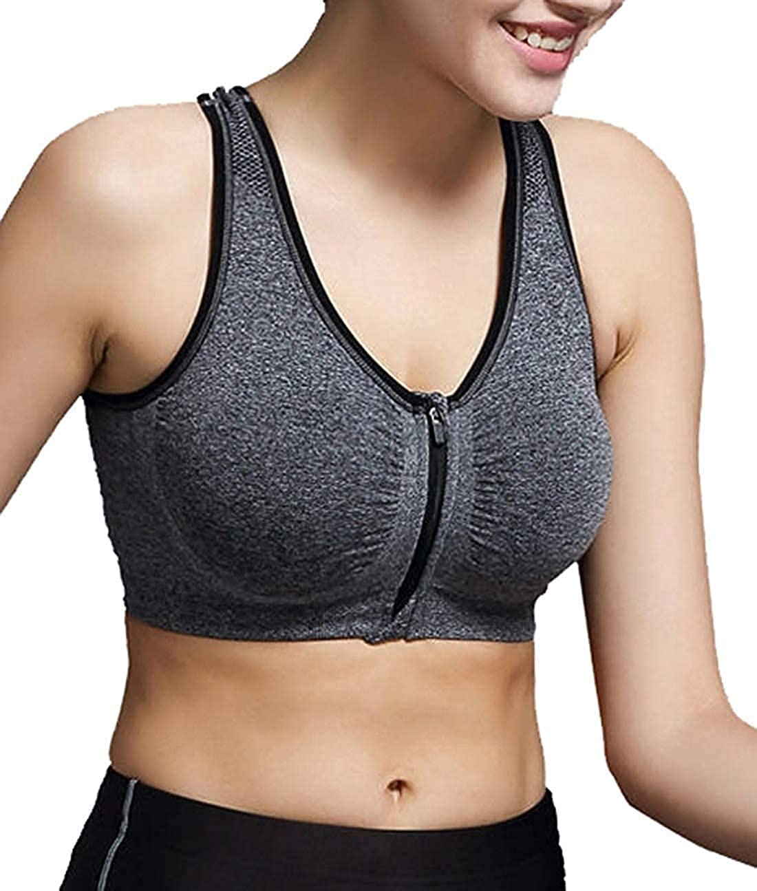 Women's Padded Full Coverage Front Zip Closure Sports Bra for Gym, Yoga, Running, and Fitness(Removable Pads)-image-44