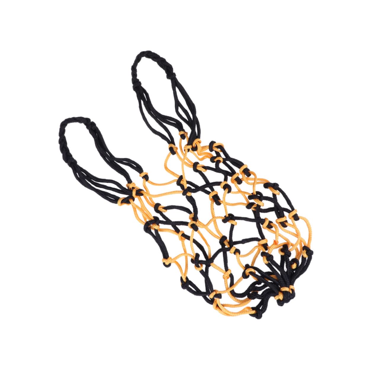 UKCOCO Heavy Duty Drawstring Mesh Net Bag for Basketball and Sports Equipment Durable Nylon Storage Carrier with Closure Versatile for Various Activities Yellow and Black