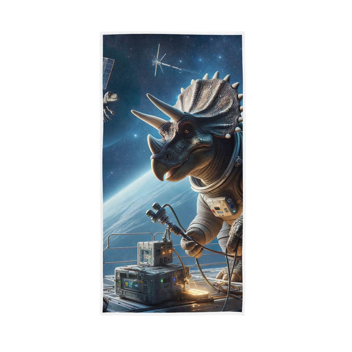 LSRCPD Astronaut Dinosaurs Decorative Hand Towels for Bathroom, Hand Towel for Bathroom, Travel, Camp, Hotel, Spa 15 x 30 Inches