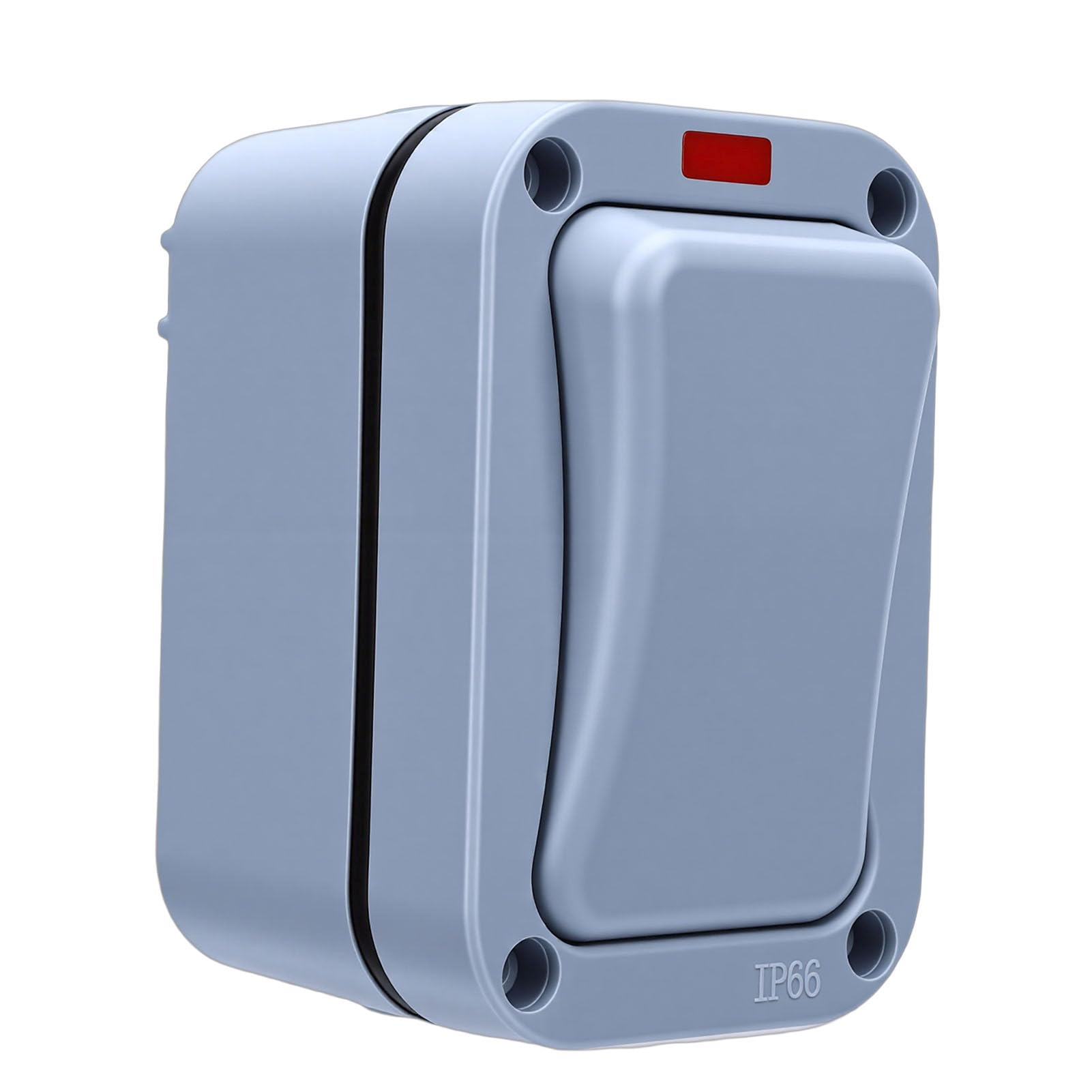 YUKERMARB Outdoor Single Wall Switch with LED Indicator, 20A Weatherproof IP66 Water Proof 1 Gang 1 Way Single Exterior Electrical Control