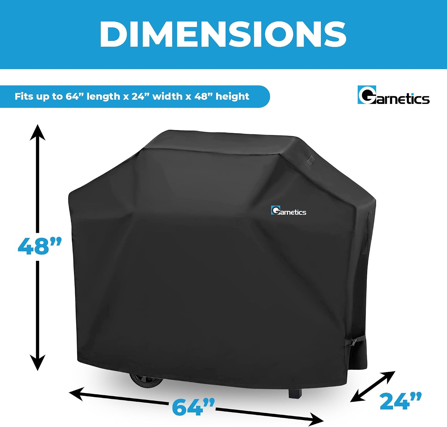 Grill Cover for Outdoor Grill 64 Inch – Bonus Grill Cleaning Brush Included, Heavy Duty Waterproof BBQ Gas Grill Cover for Outside, UV & Fade Resistant, Fits Most 4-Burner Grills