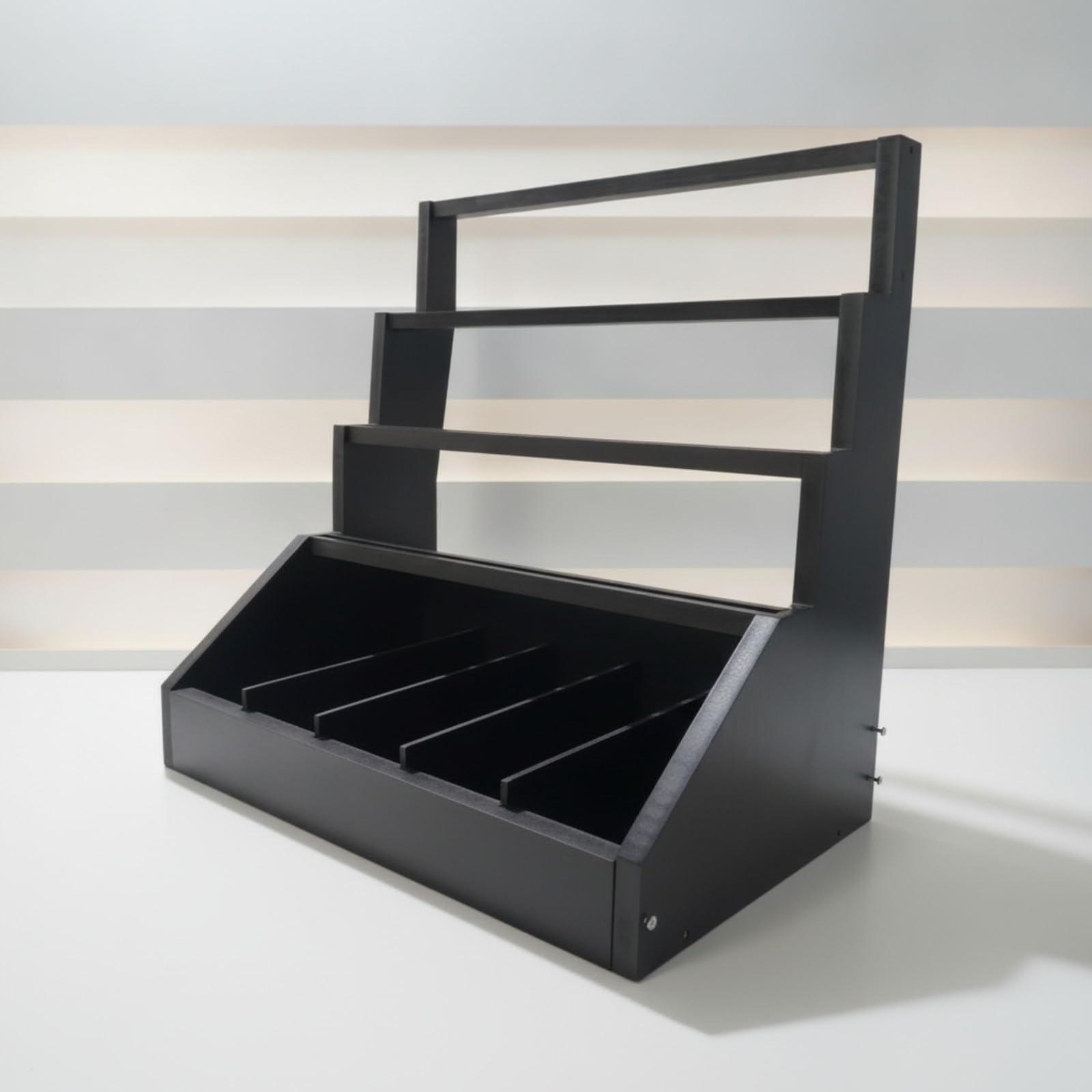 Portacarte in Legno con Scomparti da Scrivania Espositore a Risparmio di Spazio Portaoggetti per Sala Hobby