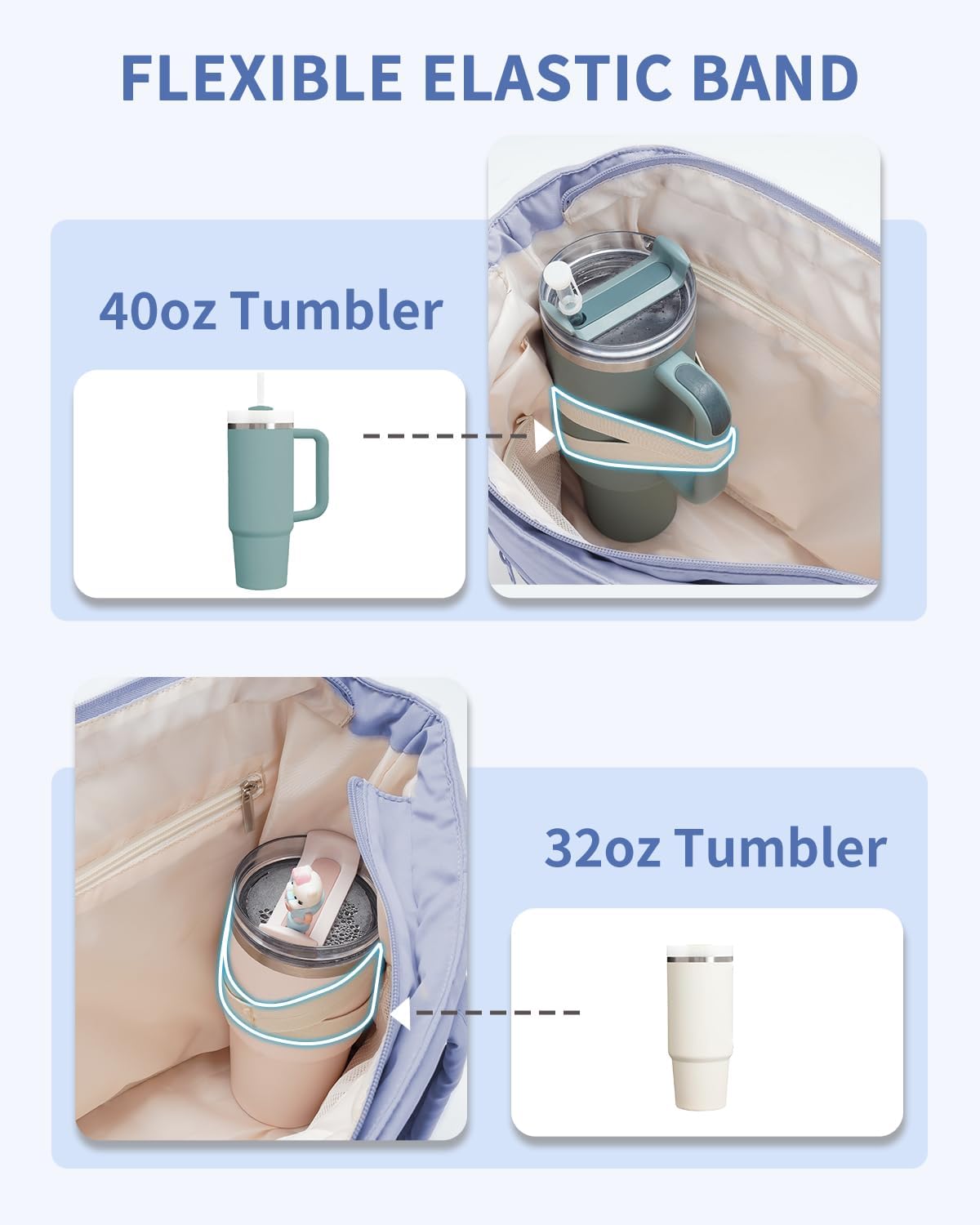 Ceneda Tote Bag for Women With 40oz Cup Holder, Puffer Work Laptop Tote Bag With Zipper for Travel, Teacher, Nurse - Image 3