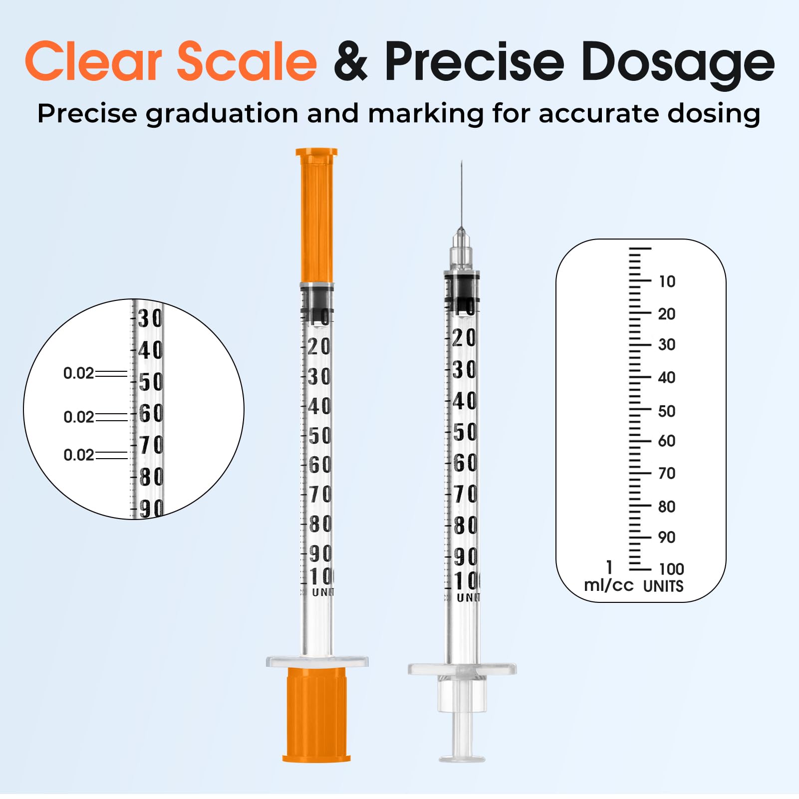 1ml 29G 1/2 Inch Syringe, Lab Syringes Individually Wrapped, Pack of 100 — Amazon image 4
