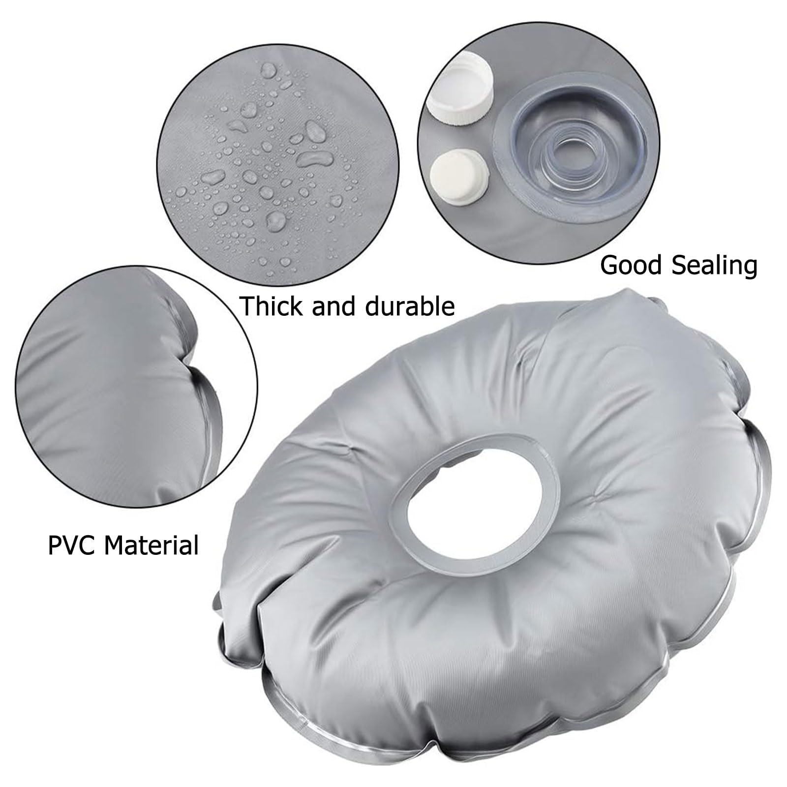 Kiuiom 4PCS Bolsa De Peso De Agua Redonda,Bolso Al Aire Libre Redondo Plegable Portátil,Bolsa De Peso De Agua para Sombrilla PVC,Paraguas Pluma Bandera Base Peso,para Balcones,49CM