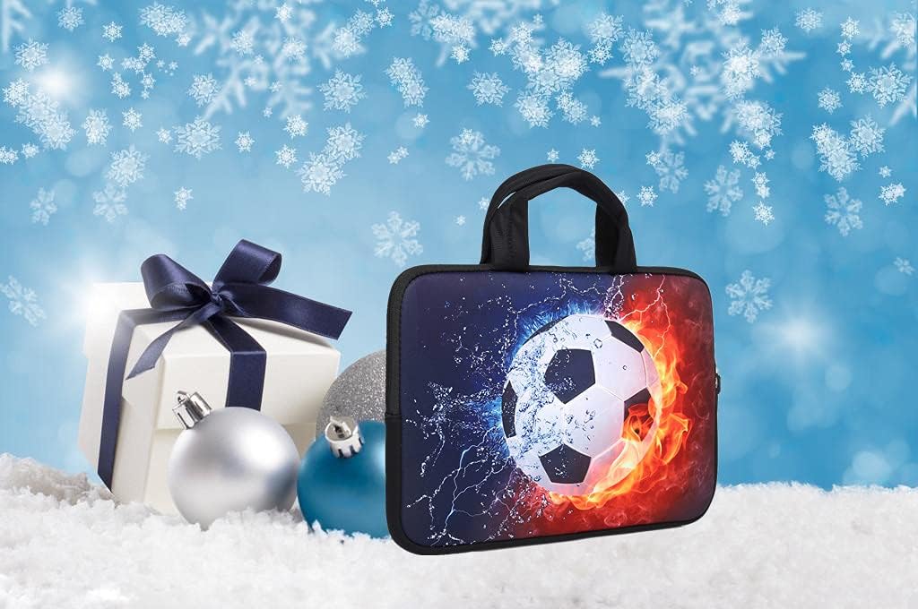 11" 11.6" 12" 12.1" 12.5" inch Laptop Carrying Bag Chromebook Case Notebook Ultrabook Bag Tablet Cover Neoprene Sleeve Fit Apple MacBook Air Samsung Google Acer HP DELL Lenovo Asus(Football Fire) - Image 6