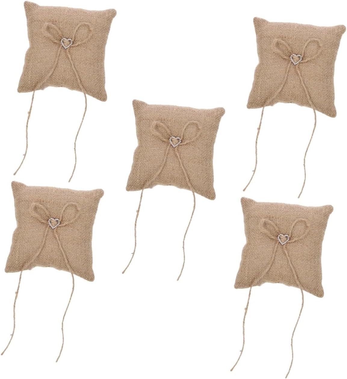 Zerodeko 5pcs Romantic Wedding Ring Pillow Vintage Ring Cushion Delicate Design Soft for Engagements and Anniversaries for Wedding Ceremony