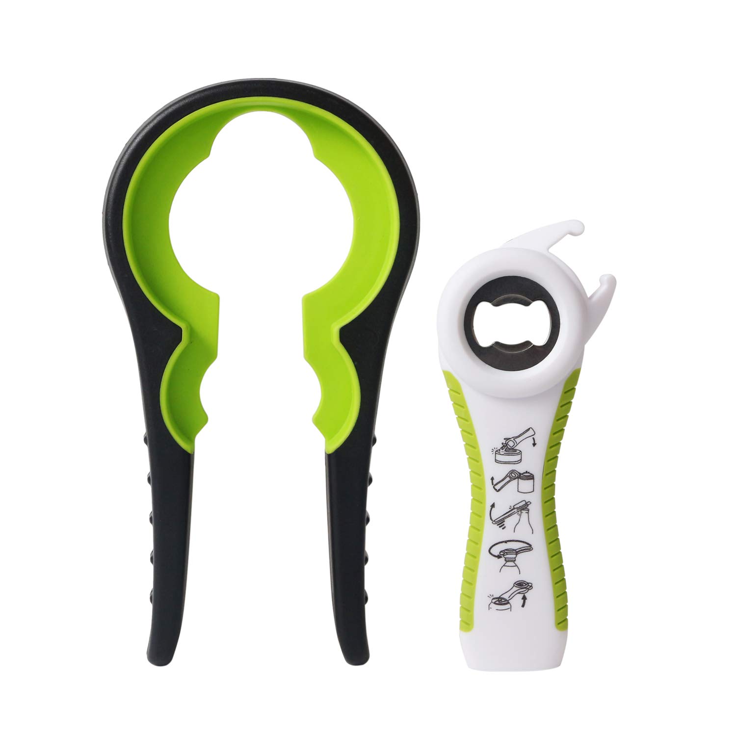 Jar Opener-Multi Function Can Opener Bottle Opener Set (Green)