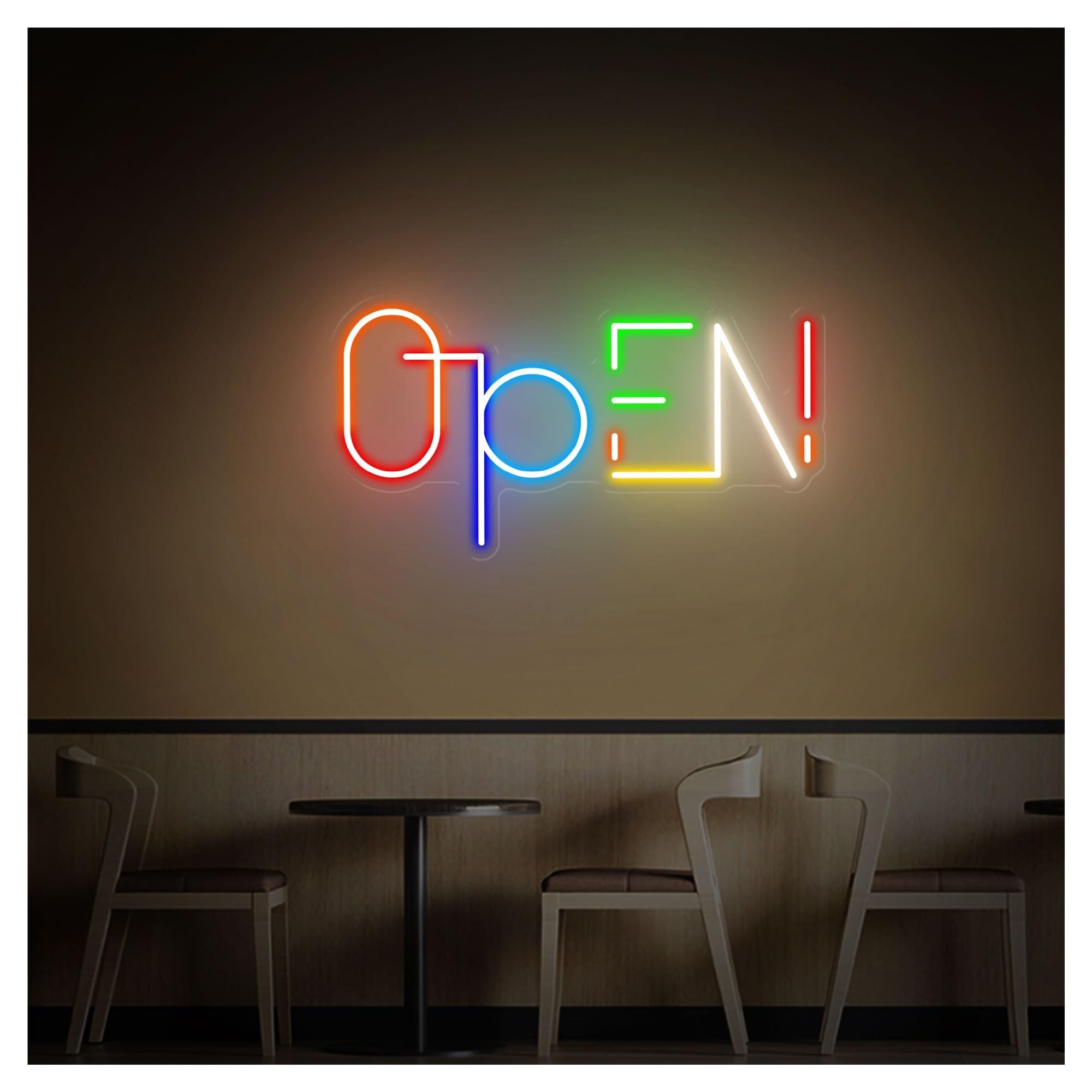 RONGCH Hanging Art Neon Signs Open Neon Sign, Suitable for Cafe Beauty Salon Bar Decor with Brightness Adjustable 50cm(C)